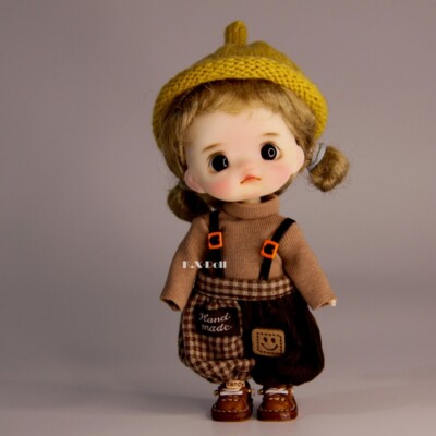 1/8 BJD Doll Full Set 15cm Girl Resin Eyes Face Makeup Wigs Hair Handmade Gift