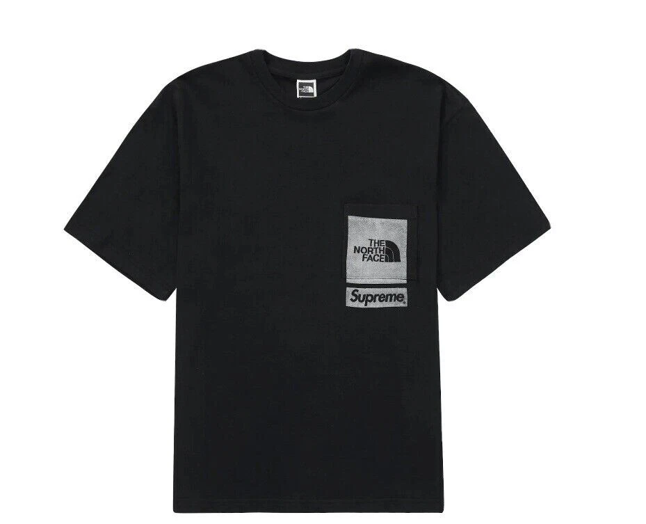 T shirt de poche imprimé Supreme X The North Face   Noir   XL