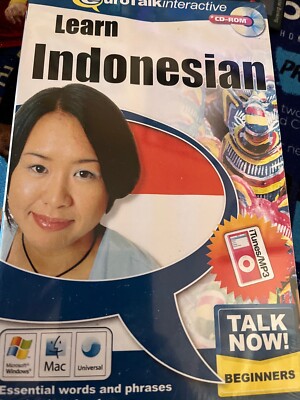 Eurotalk Interactive LEARN INDONESIAN Software Windows / Mac RETRO SEALED