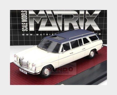 MERCEDES-BENZ V114 LWB Crayford Estate 1971 Blanche avec toit bleu