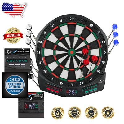 Versatile Electronic Dartboard with Cricket Scoring & 100 Tips for Game Night