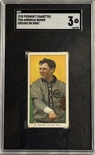 1909-11 T206 Piedmont 350, 25 - Mordecai BROWN - SGC 3+++ HOF Cubs