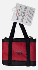 Trader Joe NEW 2 BAGS IN 1 💚 Red w/ Black Limited MICRO TOTE AND GROCERY BAG