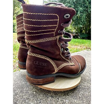 Vintage Guess Los Angeles Boots Denim & Dry Brown Hiking Boots US Size 7 Vintage Guess Los Angeles Boots Denim & Dry Brown Hiking  main image 3