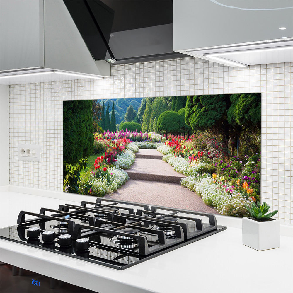 Crédence en verre 120x60 cm lavable et résistante à la chaleur pour cuisine nature