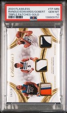 2024 PANINI FLAWLESS TRIPLE PATCHES ANTHONY EDWARDS/GOBERT/RANDLE GOLD /10 POP 1