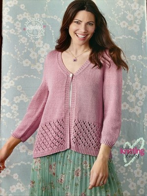 Damen leichte Strickjacke Strickmuster (bitte Beschreibung lesen)