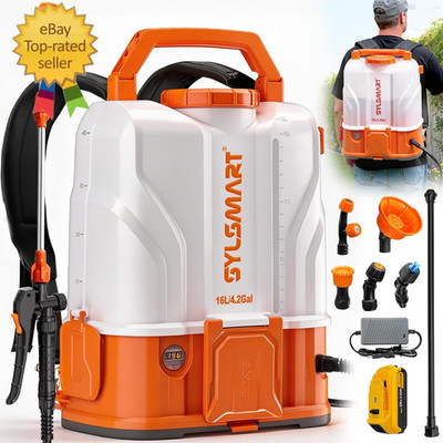 Battery Powered Backpack Sprayer 4.2 Gallon, 120 PSI Electric Backpack Sprayer,