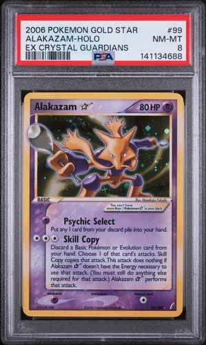 Pokemon Alakazam Holo Crystal Guardians 99/100 Gold Star PSA 8