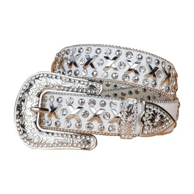 Casual Waist Belt for Women Rhinestone Belt for Pants Pin Buckle Wide Men Belts