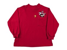Kids Vintage Looney Tunes Embroidered Shirt Long Sleeve Bugs Bunny Tweety Taz XS