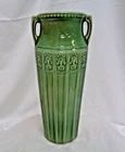 Red Wing Vintage Art Deco Pottery Green Ceramic Vase Double Handle