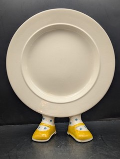 Carlton Ware Lustre Walking Ware Plate Yellow Shoes 21cm Diameter