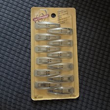 Vintage Wilhold Silver Tone Snap Clip Barrette New 12 Pack Made In USA