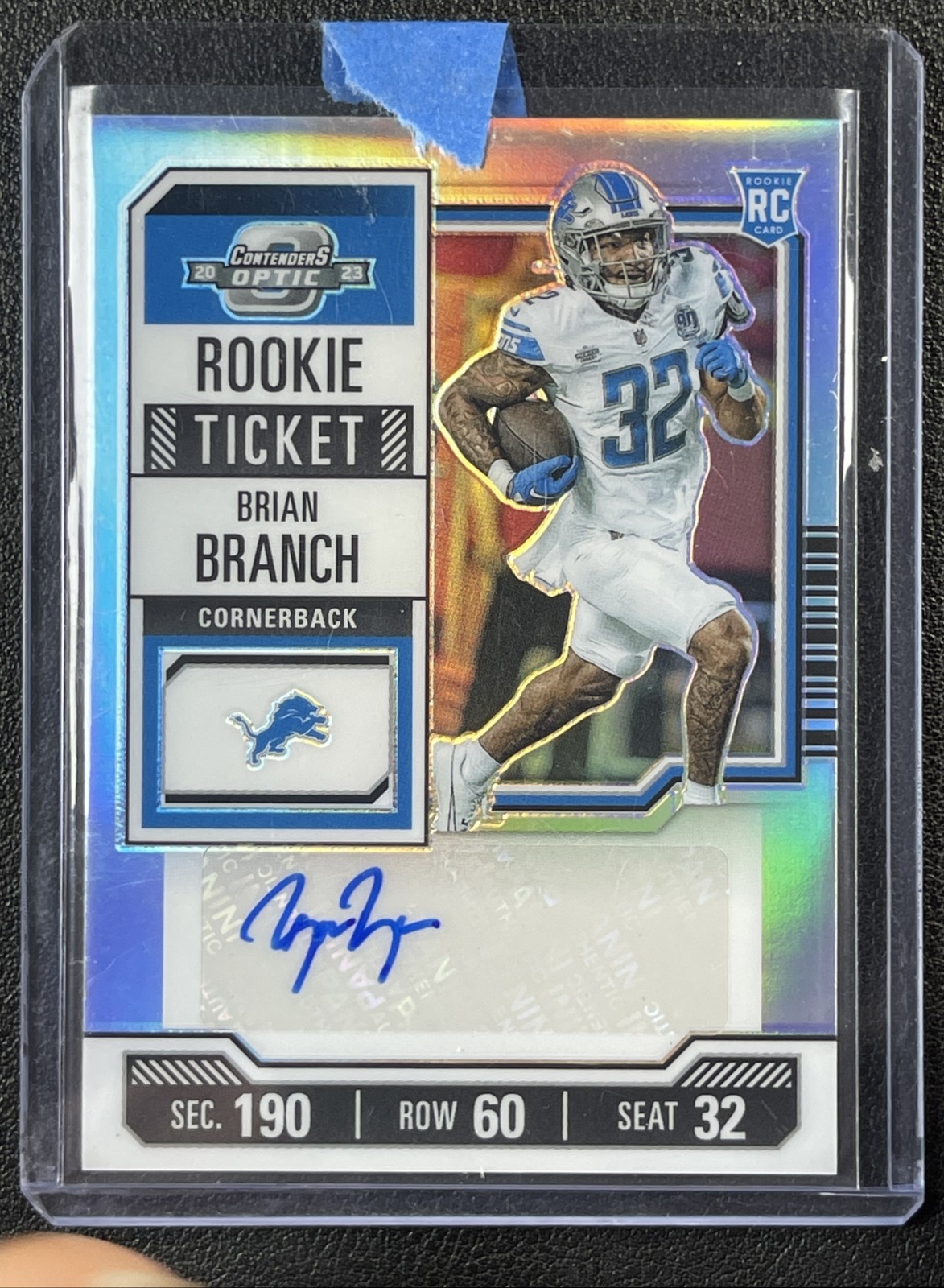 BRIAN BRANCH 2023 PANINI CONTENDERS OPTIC #148 ROOKIE TICKET SILVER AUTO RC