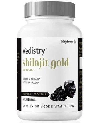 Vedistry Shilajeet Gold 60 Tabletten Steigern Sie das Muskelwachstum Ausdauer...
