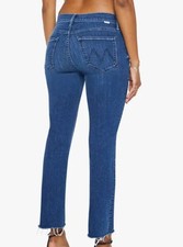 MOTHER Mid Rise Dazzler Ankle Fray Jeans Size 31 Fancy Meeting You Here