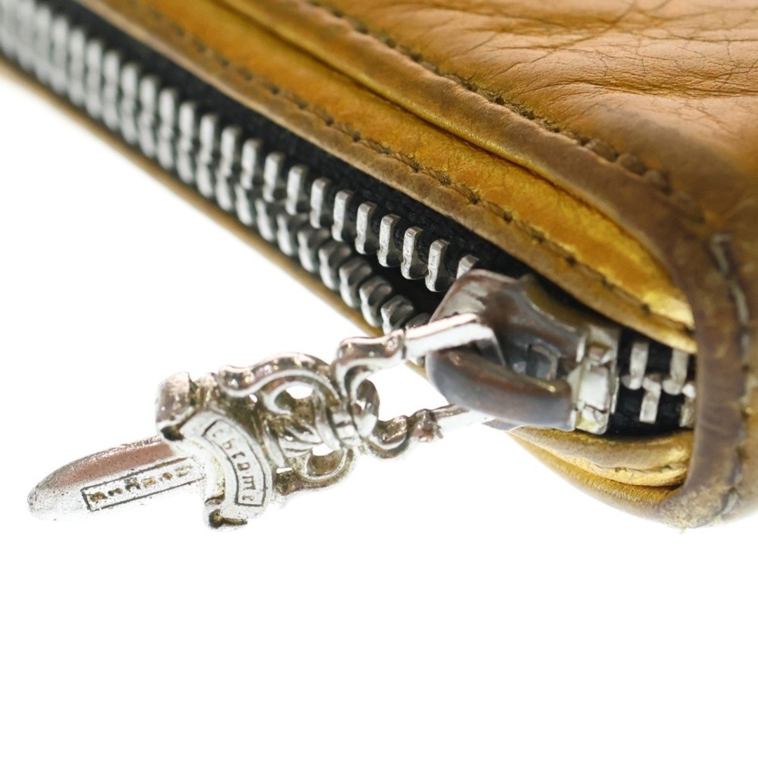 Chrome Hearts Rec F Zip Gold Semi-Cross Patch Leather Dagger Round Zipper Used 4 thumbnail 5