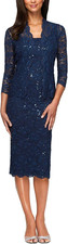 Elegant Alex Evenings Shift Dress with Lace Jacket for Women - Petite  Regular