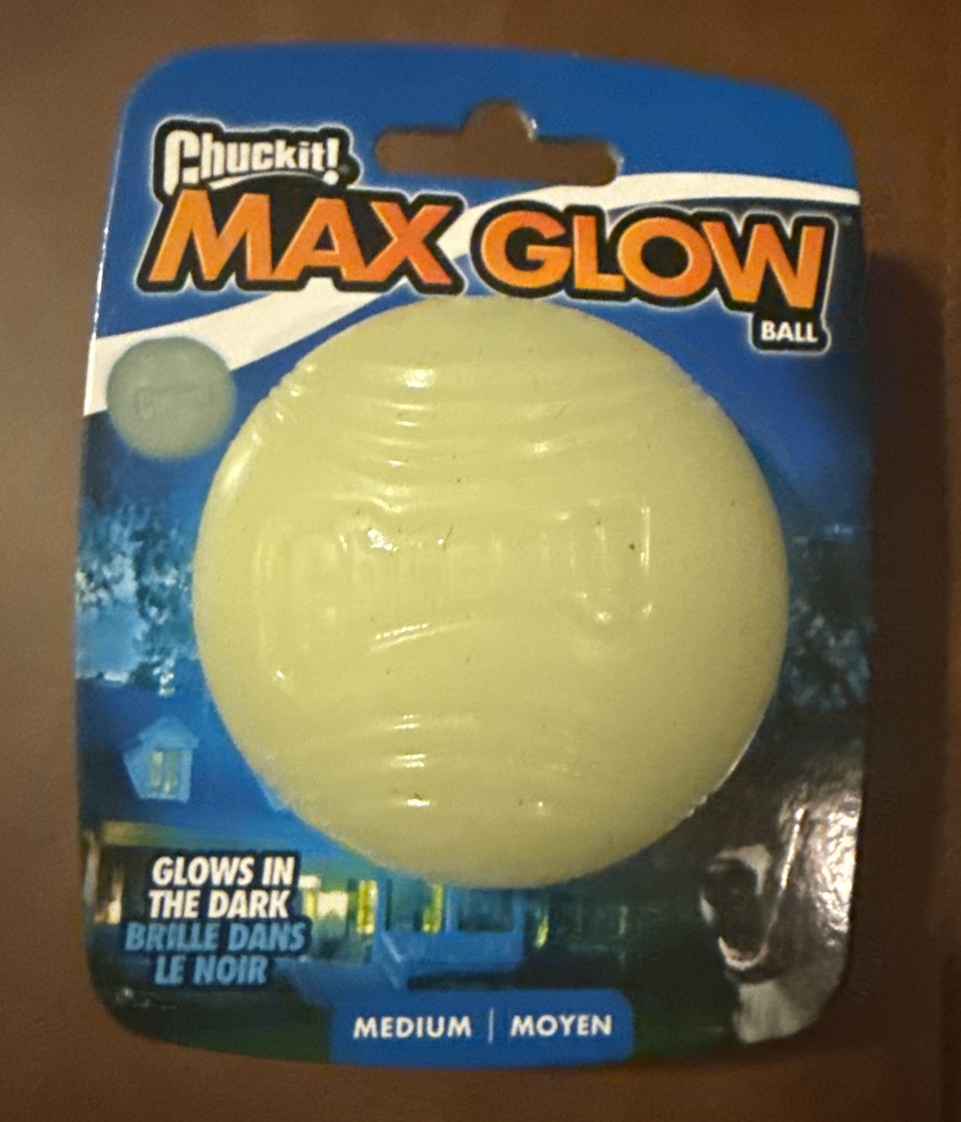 Chuckit! Max Glow Ball Dog Toy ~  Medium ~ Glow in the Dark!