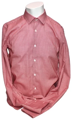 HUGO BOSS! BLACK LABEL HEMD ROT SHIRT HERRENHEMD KARO LANGARM 40 / 15 '3/4' NEU - Bild 1 von 4