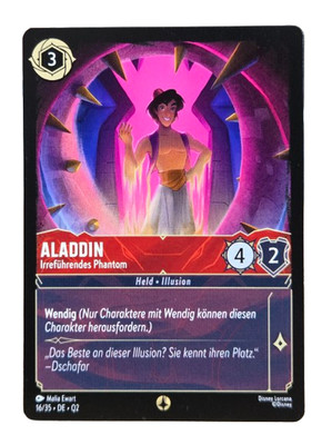 Disney Lorcana PROMO Aladdin 16/35 Q2 Rote Rückseite Sammler RAR TCG Event Karte
