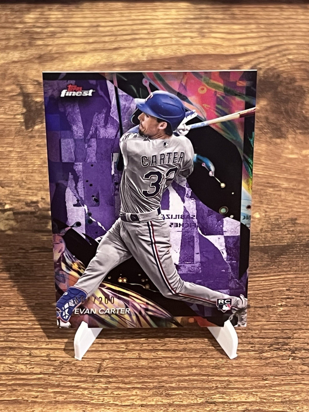 2024 Finest #107 Evan Carter Purple Refractor #/200