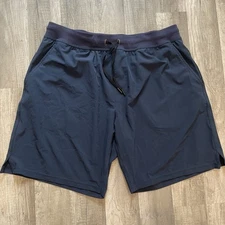 Manduka Shorts Men's XL Navy Blue Drawstring Stretch Workout Performance Yoga