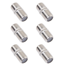 6 Pack Coaxial Cable Connector, RG6 Coax Cable Extender F-Type Silver Plated Ad