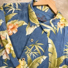 Tommy Bahama Men's 100 Silk Hawaiian Short Sleeve Floral Shirt Size XL