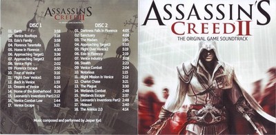 EXTREMELY RARE!! ASSASSINS CREED II ORIGINAL GAME 2 CD SOUNDTRACK  - JESPER KYD
