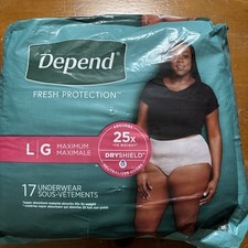 Depend Fresh Protection Women's Underwear Size Large 17 count NEW 