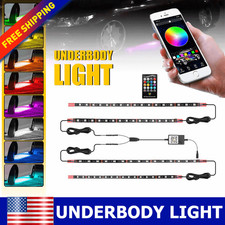 4pcs Rgb Under Strip Car Light Kit 210 Led Neon Underglow Tube Underbody System