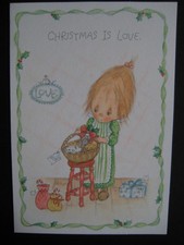 UNUSED 1978 vintage greeting card Betsey Clark CHRISTMAS Christmas Is Love