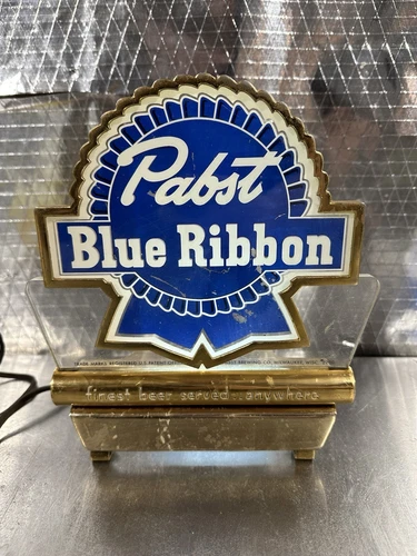 Vintage Pabst Blue Ribbon Beer Cash Register Topper Sign PBR