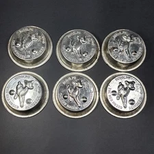 Vintage Rudolph Red Nosed Reindeer 6 Piece Cake Tart Pan Mold Christmas Aluminum