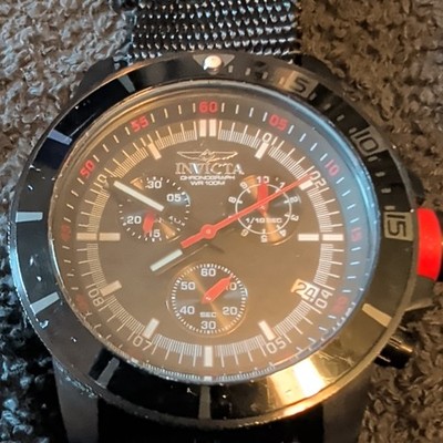 Invicta Pro Diver Men's Chronograph Black Dial Fabric Band Watch
