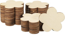 60mm Wooden Flowers, 50 Pack Unfinished Wood Flowers Blank Wooden Cutouts Orname