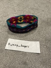 Vintage multi-colored Southwestern or Aztec pattern fleece headband ear warmer