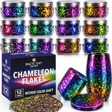 - Chameleon Flakes - Chameleon Flakes for Resin - Intense Color Shift Mica Pi...