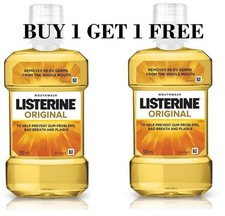 Image of Listerine Original Mouthwash Liquid, Removes 99.9% Germs, 500ml BUY 1 GET 1 FREE