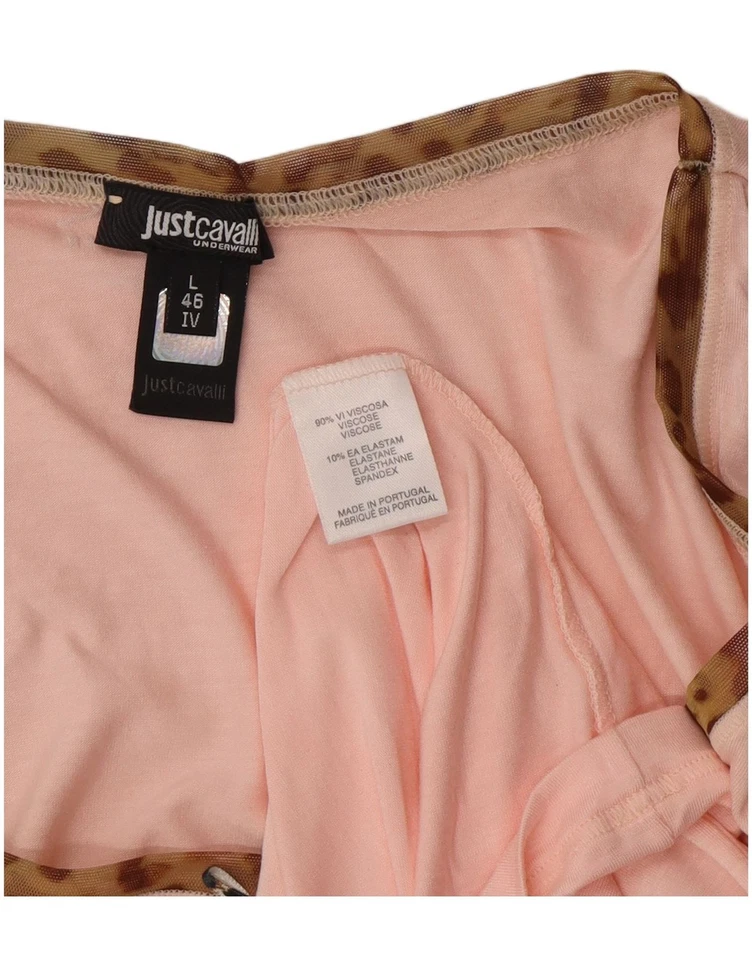 JUST CAVALLI Mujer Gráfico Top Manga 3/4 IT 46 Grande Rosa Viscosa CM16 Foto 3 de 3