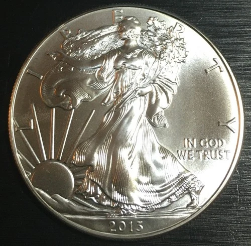 2013 USA 1 oz fine silver eagle dollar uncirculated in capsule