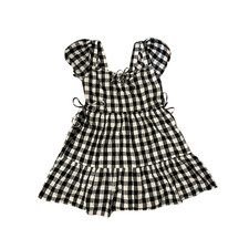 Madewell Square-Neck Tiered Mini Dress in Gingham Seersucker XS