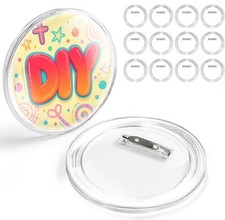 12 Pack 3 Inch Clear Button Pins   Photo Button DIY Acrylic Blank Badge Pins fo