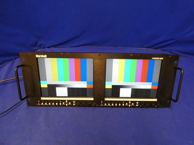 Marshall V-R842DP-AFHD Dual HD-SDI Dual LCD Monitors (Working-NO Power Supply)