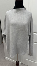  180 Perfect White tee 'Morrison' comfy mock neck sweatshirt small gray USA