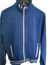 Speedo Vintage Royal Blue Track Jacket Full Zip Men's Size M Pockets Lined Logo