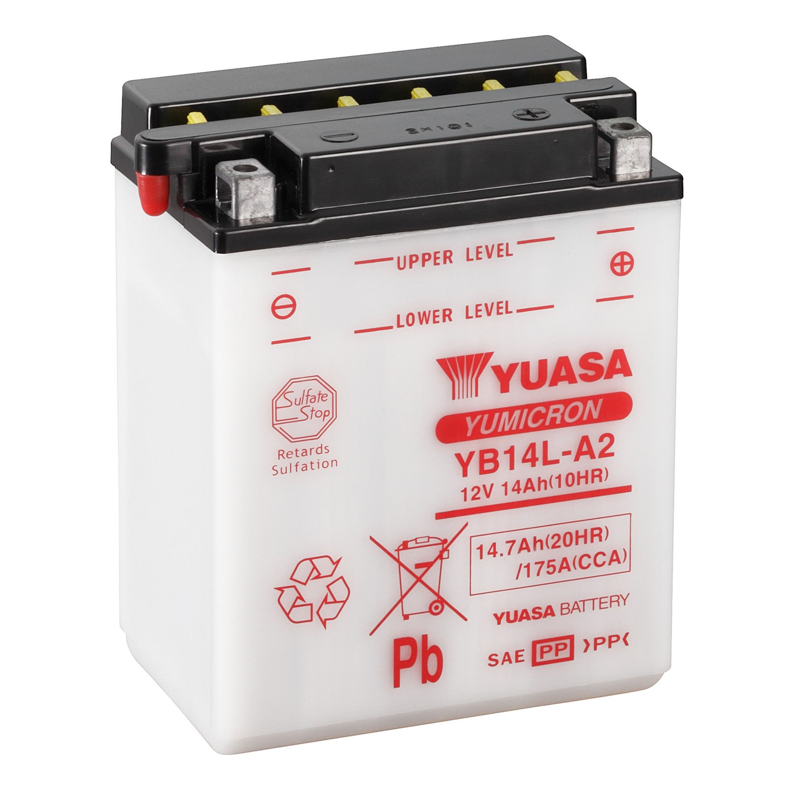 Batterie Yuasa YB14L-A2 résout les problèmes de démarrage à froid des motos 12V