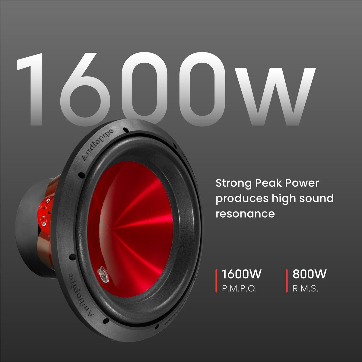 12 Inch 800 Watts Dual 4 Ohms Eye Candy Red Subwoofer tXX-APD-12RD